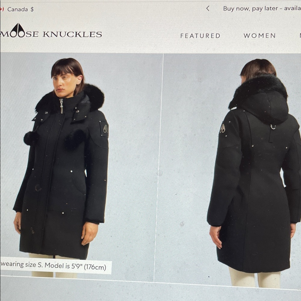 Moose Knuckles Women's Black Fur-Trimmed Ski Jacket - Picture 1 of 15